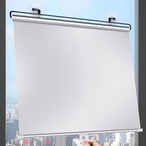 68X125CM Tendine Parasole Temporanee,Tende A Rullo con Ventosa,Persiane Retrattili Portatili,Tende Leggere per La Privacy,Protezione Solare Termiche Isolantee,Protezione UV,per finestre e porte