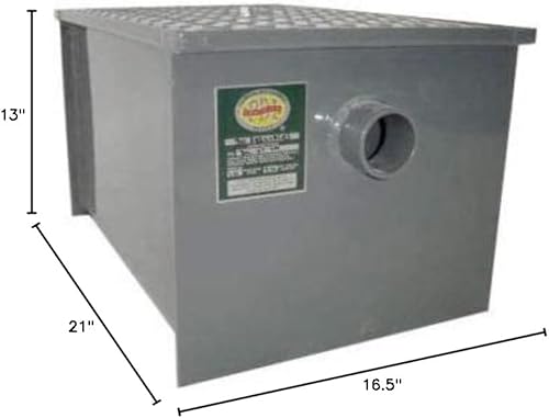 Miniatura 6 de Interceptor comercial de trampa de grasa de acero al carbono 30 libras - aprobado por PDI - NSF