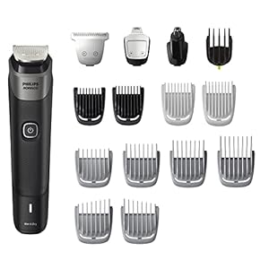 Philips Norelco Multigroom 5000 Series, All-in-One Trimmer and Hair Clipper, 18-Piece Men’s Grooming Kit for Beard, Face, Hair, Body and Intimate Areas, No Blade Oil Needed, Model MG5910/49