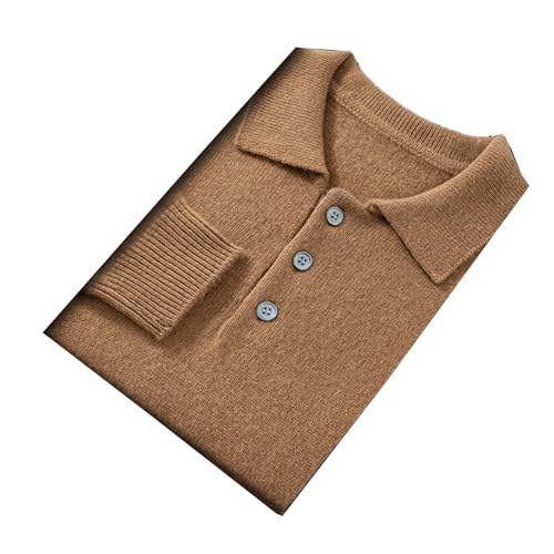 Dcvmvmn Men's Cashmere Pullover Winter Solid Business Sweater Casual Knitwear Loose Large Size Jumper Khaki