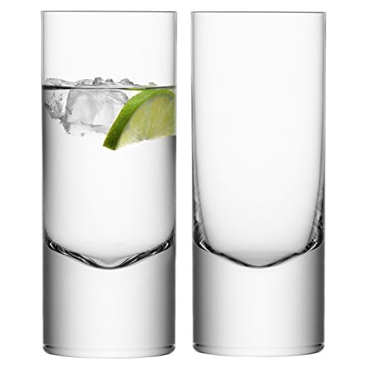 LSA Boris BI07 - Vaso de tubo, 360 ml, 2 unidades, transparente