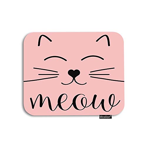 Moslion Cat Mouse Pad Cute Animal Cat Face Smile Meow Gaming Mouse Pad