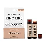 Kind Lips Lip Balm, Nourishing Soothing Lip Moisturizer for Dry Cracked Chapped Lips, Made in Usa With 100% Natural USDA Organic Ingredients, Chocolate Flavor, Pack of 2
