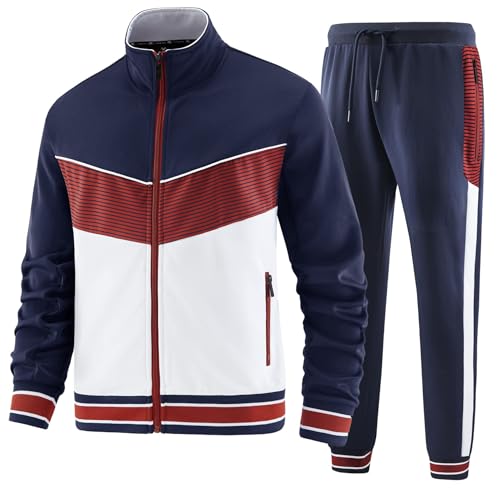 ANOTWENER Men's Casual 2 Piece Tracksuit Sets Long Sleeve Full Zip Jacket and Sweatpants Jogging Sport Outfits Sweatsuits2
