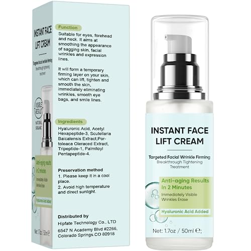 Alsten Instant Face Lift Cream, Temporary Face Tightening Cream, Neck, Eye Anti-Aging Serum For Smoothing Fine Lines, Wrinkles And Firming Loose Sagging Skin In 2 Minutes #TOP7