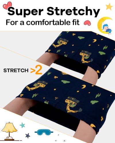 Image of DAUGHTER QUEEN Boys Pajamas 4 Pieces Long Set 100% Cotton Sleepwear Size 18 Months-12 Years