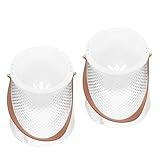 VINTORKY 2 Piezas Jarrón de Florero de Plástico con Asa Elegante de Maceta Decorativa Transparente para Sala y Oficina Recipiente para Flores o Secas Diseño Minimalista y Práctico