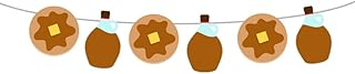 4.3" Tall Syrup and Pancake Garland, Pancake Garland, Pancake Banner, Pancake Birthday Banner, Pancake Party, Pancake Decorations
