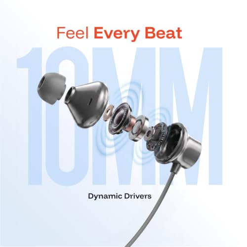 Image of Lava Probuds Xscape 13Neckband, 70H Battery, 3 EQ Modes with Button for Music Lovers, Dual Pair, Fast Charge in 10 min, Magnetic Buds, 45ms Latency, Built in mic Earphones (Grey)