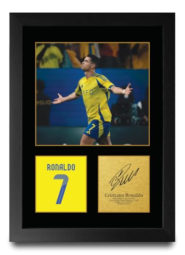 Image of HWC Trading Cristiano Ronaldo Al Nassr Gifts Printed Signed Autograph Picture for Football Fans and Supporters (ID-005008) - A4 Framed Print
