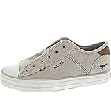  MUSTANG 1272-401 Damen Canvas Slip-on Slipper Sneaker, Größe:42 EU, Farbe:Beige