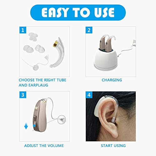 Sengdong Ezchage Ziv-202 Hearing Aids Amplifier With Noise Cancellation Rechargeable Hearing Aids For Seniors (1 Piece) #TOP4