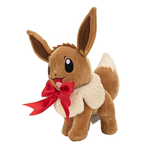 Pokèmon Pkw0200 Holiday Bow-8-Inch Eevee Plush With Unique Accessory, Multi #TOP1