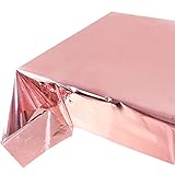 【Tamaño y especificaciones】Tamaño: cada mantel de oro rosa mide 54 x 108 pulgadas. El paquete incluye 2 paquetes de manteles de papel de oro rosa, adecuados para la mayoría de las mesas plegables de buffet, mesas de picnic al aire libre, comedores y mesas de cocina.