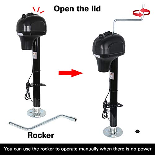 Weize Power Tongue Jack, 3500 Lb. Heavy Duty Electric Trailer Jack thumb #2