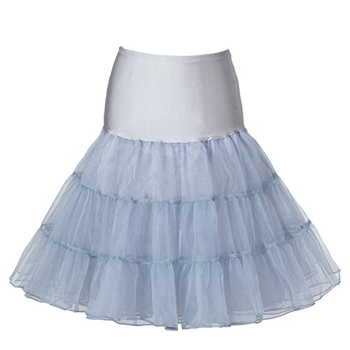 Boolavard 1950 Petticoat Reifrock Unterrock Petticoat Underskirt Crinoline für Rockabilly Kleid (L-XL, Grau)