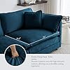 GNIXUU Blue Deep Seat Sectional Sofa Cloud Couch with Ottoman, 76.7 Modern Chenille Comfy Upholstered Modular Sofa L Shaped Couch for Living Room, Apartment, Studio, Office