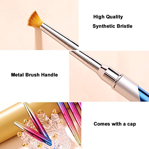 Nail Art Clean Up Brushes, 2Pcs Nail Polish Clean Up Brush, Round&Angled Nail Brush For Cleaning Fingernails, Professional Nail Painting Brushes For Nails Art Design, Nail Remover Brush For Polish Mistake Cleaning #TOP3