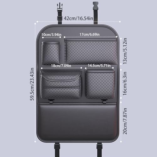 Support multi-compartiments voiture et organiseur de siège arrière réglable