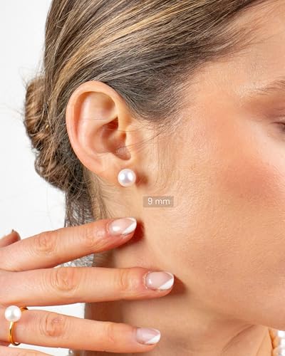Miniatura 2 de Pendientes De Perlas Cultivadas De Agua Dulce Para Mujer Y Niña Secret You - Plata De Ley 925 En 10 Tamaños, De 4 Mm A 13 Mm