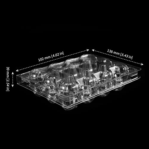 image for MANCHAP 150 Pack 12 Grids Plastic Quail Egg Carton Bulk, Clear Holders