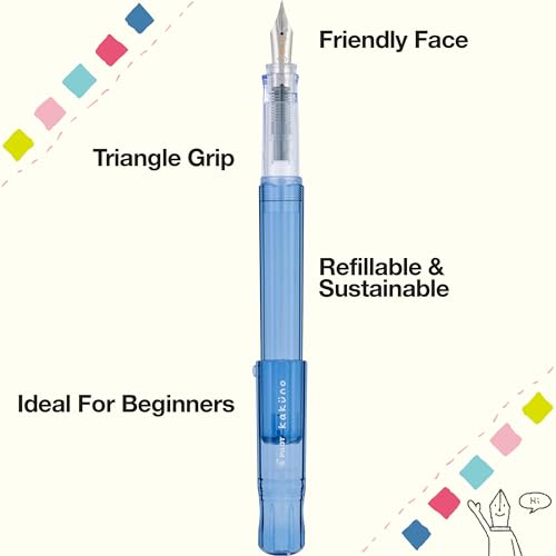 Image of PILOT Kakuno Fountain Pen, Blue Barrel, Fine Nib