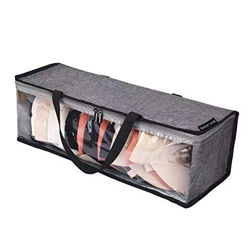 BACASIN Hat rack hat organizer bag hat storage,hat holder baseball cap organizer hat storage for baseball,cap hanger cap rack organizer,hat carrying case with handle 21.2"Lx 7.8"Wx 7.8"H (gray)