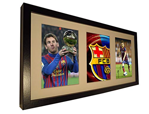 Signed Soccer Black Lional Messi Barcelona Autographed Photo Photographed Picture Frame Football Gift