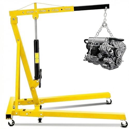 Garvee 2-Ton Folding Engine Hoist, 4400 Lbs Capacity