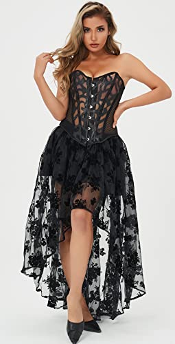 Corset Tops For Women Satin Overbust Lace up Busiter Shapewear Outfit4