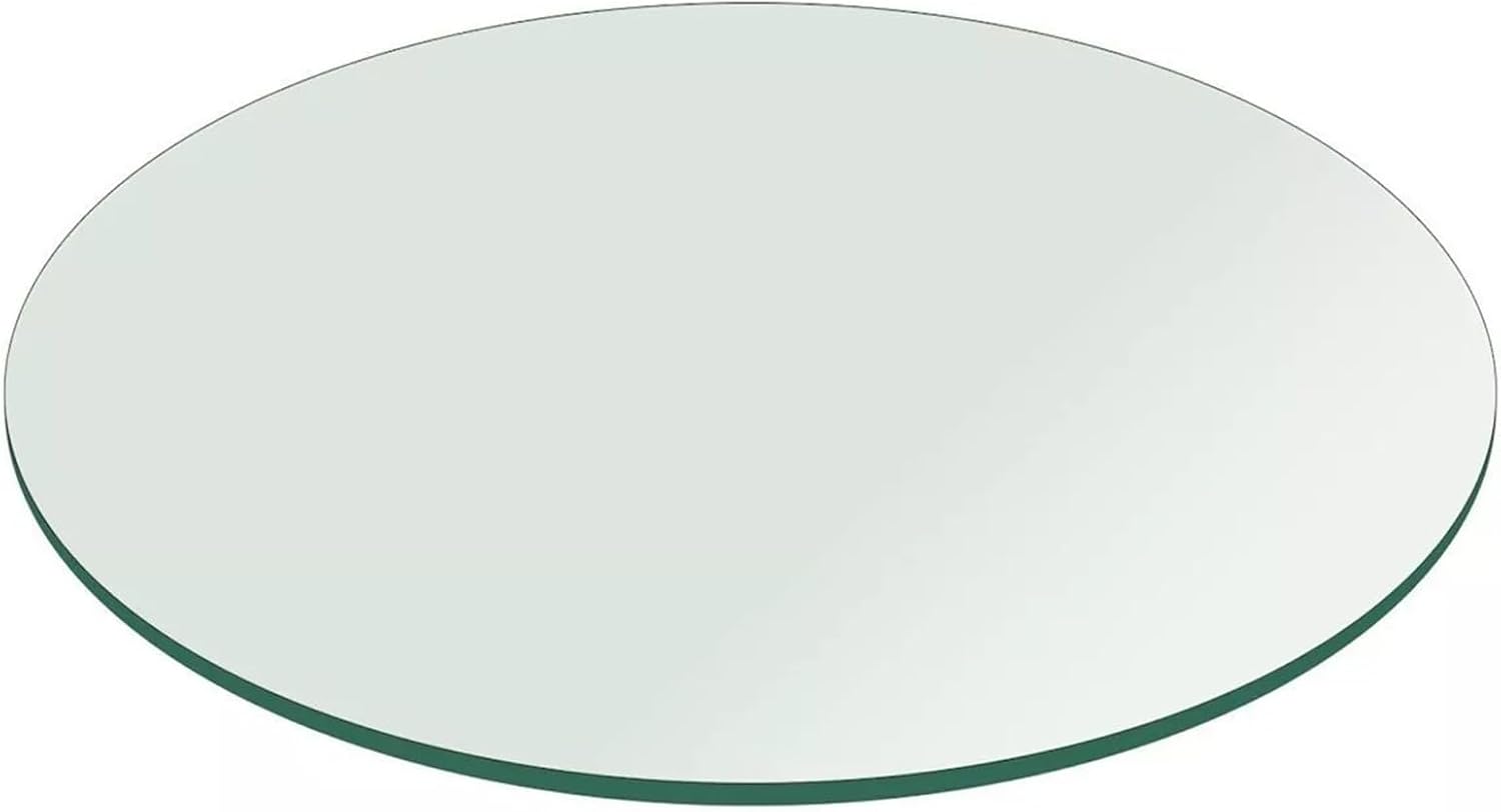 NYASAA ラウンドガラステーブルトップ、厚さ8mmの鉛筆光沢強化ガラステーブルトップ、ダイニングテーブル、コーヒーテーブル、エン