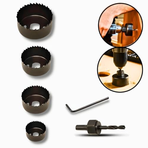 Kit Serra Copo 6 Peças para Madeira, Drywall, PVC e Plásticos, Corte Preciso