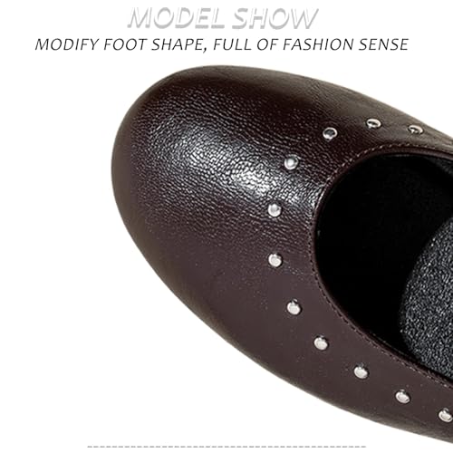 Women's Leather Flats Mary Jane Pumps Comfort Square Toe Low Chunky Heel with Buckle Strap Dress Shoes Casual Work Flats4