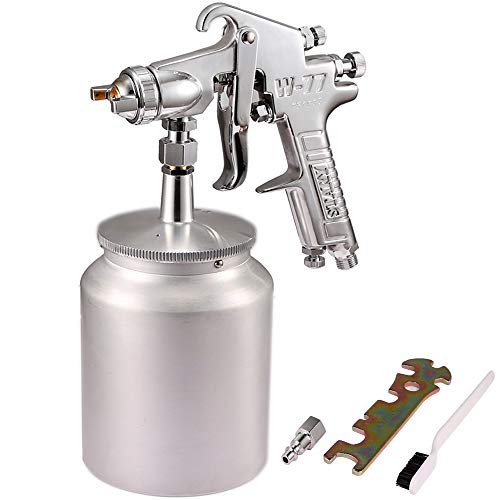 Valianto W77 Siphon Feed Spray Gun With 1000Cc Cup, 3.5Mm Nozzle Spray Gun, Silver Handle #TOP6