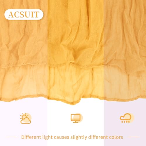 4 Pack Gold Cheesecloth Table Runner 20 x 120 inch Gauze Table Runners 10 FT Long,Semi Sheer Cheese Cloth Fabric Table Runner Bulk for Wedding,Party,Baby Shower,Bridal Shower Decoration by ACSUIT - Used condition - Image 6