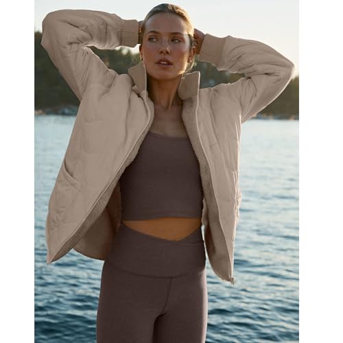 Beyond Yoga Women's 2-Way Quilted Jacket, Oat Latte, Small — view 2