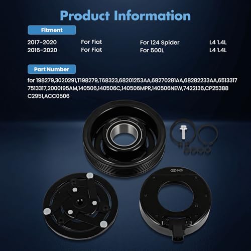 Image of ECCPP AC Clutch for Fiat 500L 1.4L 2016-2020