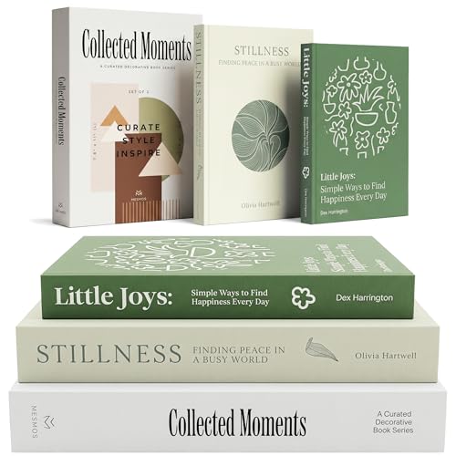 MESMOS Set of 2 Faux Decorative Books for Shelves, Living Room & Home Decors, Faux Books for Decoration, Decorative Coffee Table Book Decor, Book Decor Aesthetic, Coffee Table Box - Mindfulness Series