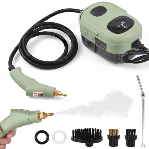 Limpiador de vapor alta presión y temperatura 2500W máquina limpieza con presurizada portátil mano cabezales cepillo para uso doméstico detallado coches