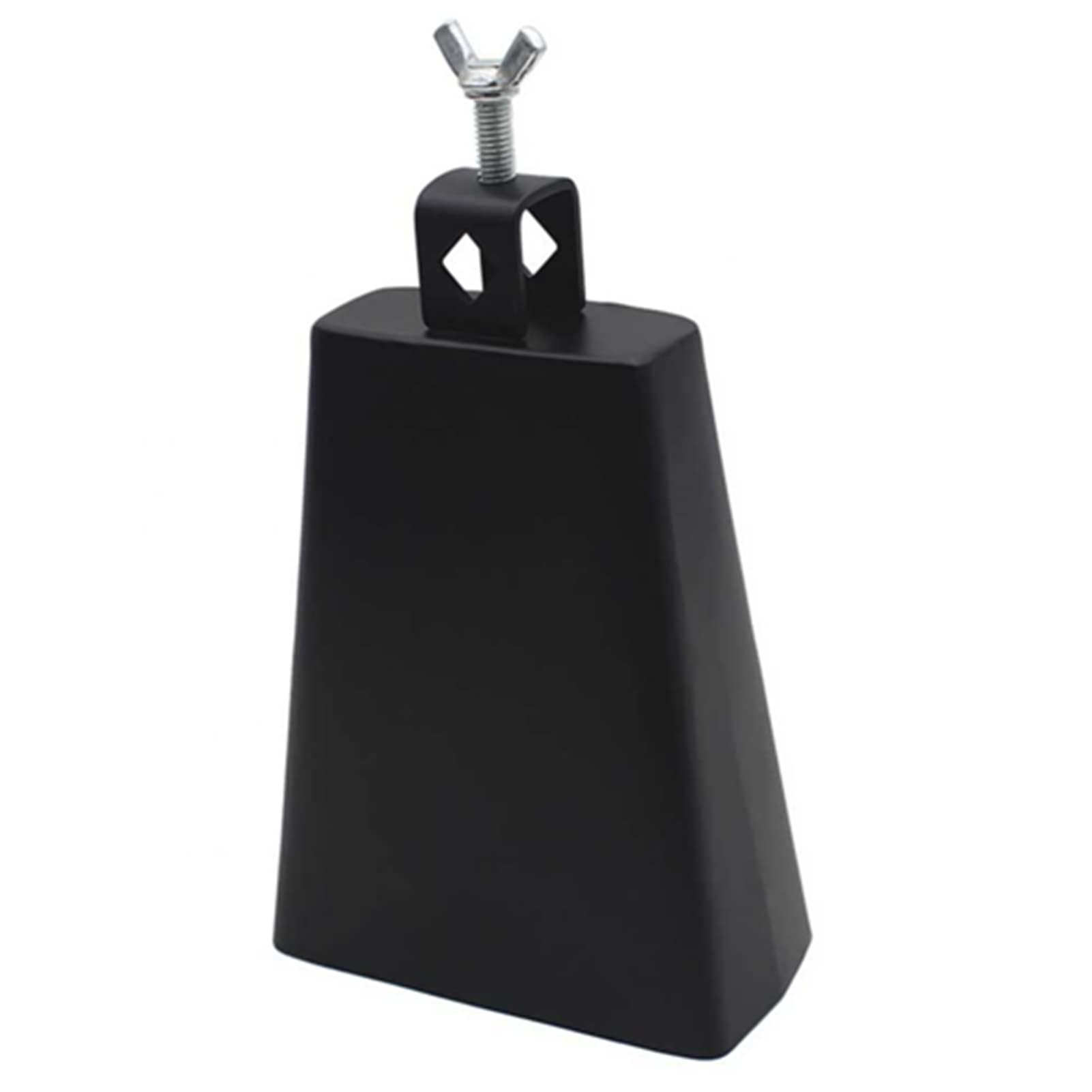 Bnineteenteam Cencerro de Mano, Campana de Percusión 6 Pulgadas (15 cm) Metal Negro con Palo para Músicos, Bandas, Fiestas y Samba