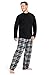 Produktbild CityComfort Schlafanzug Herren Lang, 2-Teiliges Herren Pyjama Set, Geschenk für Männer (Schwarz Kariert, L)
