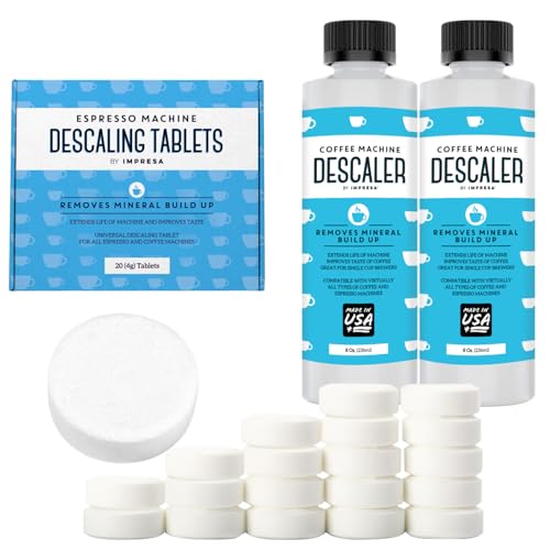 Descaler (2 Pack, 2 Uses Per Bottle) - Made in the USA - Universal Descaling Solution for Keurig, Nespresso, Delonghi and All Single Use Coffee and Espresso Machines