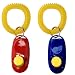 SunGrow Dog Clickers with Wrist Bands, 2.5x1 Inch, Colorful Set of Simple, Convenient and Effective Training Tool for Puppy or Cat, Humanized Scientific Professional Design, 2 Pack