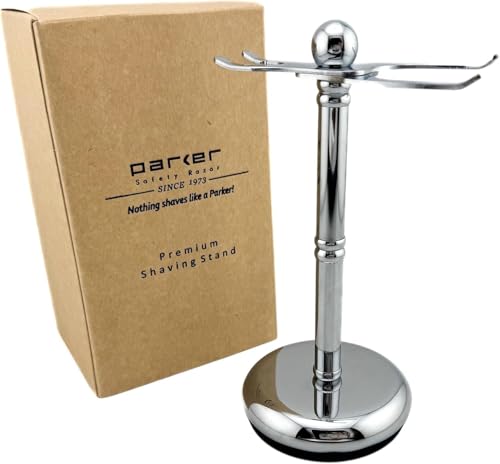 Parker Deluxe Adjustable Chrome Safety Razor & Shave Brush Stand - Versatile, and Durable Solution for Secure Razor and Brush Storage with Customizable Fit and High-Luster Finish by Parker Safety Razor - Image 7