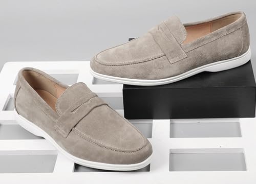 Santimon Men's Leather Dress Loafers - Business & Wedding Shoes | Genuine Leather Derby Moccasins for Suits & Tuxedos | Modern & Comfortable Formal Wear 7