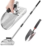 304 Stainless Steel Beach Sand Scoop, 56 inch Long Handle Detachable Metal Detector Shovel for Sand Sifting and Treasure Hunting,Comes with a 304 stainless steel sand shovel