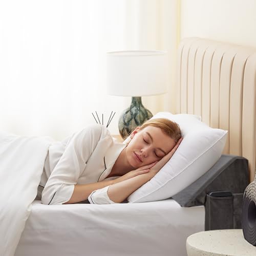 Bedluxe King Wedge Pillow Headboard (76\"x10\"x6\"), Bed Wedge Pillow for Headboard, Foam Headboard Pillow, Bed Gap Filler King - Fill The Gap (0-7\"), Mattress Gap Filler (Short Plush, 76\"x10\"x6\")