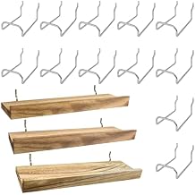 15 Pack Peg Board Accessories Set, 3pcs Wooden Pegboard Shelves and 12pcs Silver Square Pegboard Hooks for 1/4 Peg Boards Hanging Storage