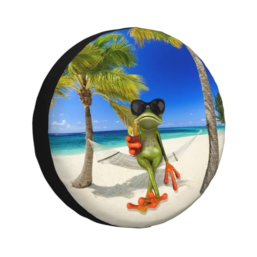 Image of Funny Frog Spare Tire Cover Trailer Tire Covers Weatherproof Wheel Protector Fit for Rv Trailer Truck Travel Trailers Accessories 14 inch Wheel Funny Frog