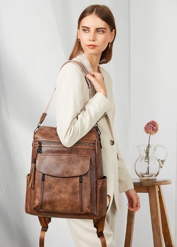 Shrrie Leather Laptop Backpack